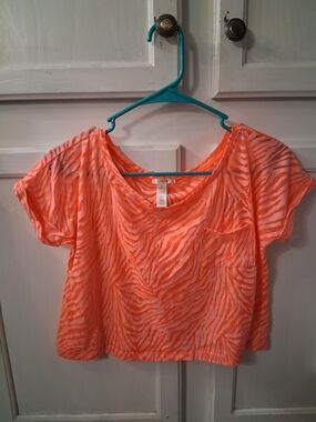 Y2K Zebra-Print Boxy Crop Top